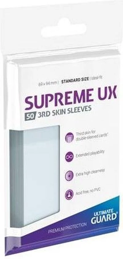 Ultimate Guard Supreme UX 3rd Skin Sleeves Standard Size Transparent (50)