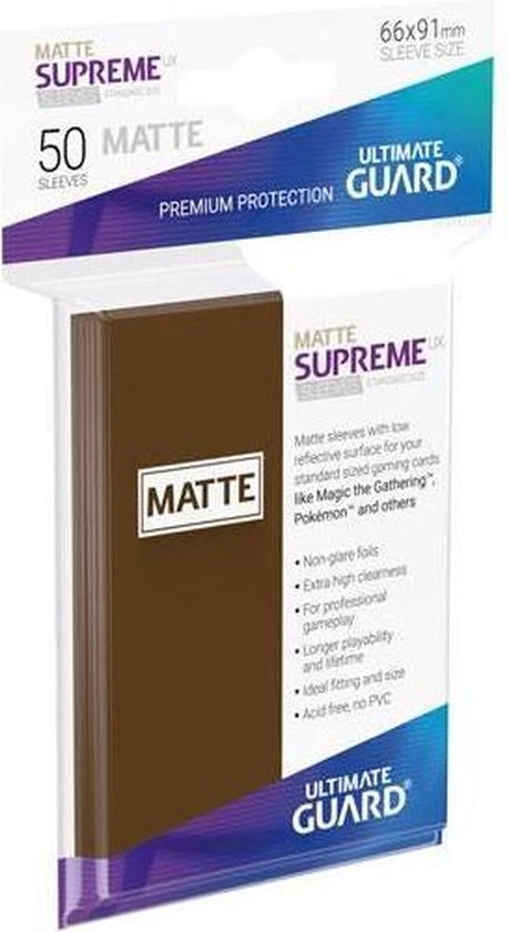 Ultimate Guard Supreme UX Sleeves Standard Size Matte Brown (50)