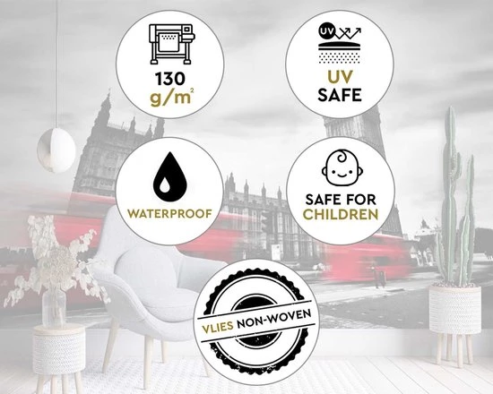 Lapi Toys Trend24 - Behang - Verenigd Koninkrijk Parlement - Vliesbehang - Fotobehang - Behang Woonkamer - 350x245x2 Cm - Incl. Behanglijm - Afbeelding 4