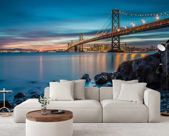 Lapi Toys Trend24 - Behang - De Brug Naar San Francisco - Vliesbehang - Fotobehang - Behang Woonkamer - 200x140x2 Cm - Incl. Behanglijm - Afbeelding 5