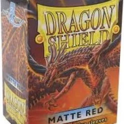 Asmodee 100 Hoesjes Dragon Shield MATTE Red Standaard Maat Card Sleeves