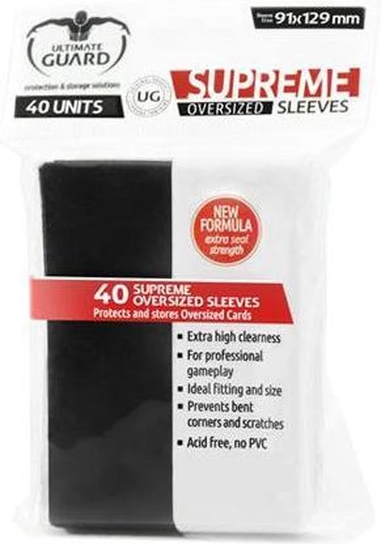 Ultimate Guard Supreme Sleeves Oversized Black (40) - Afbeelding 2